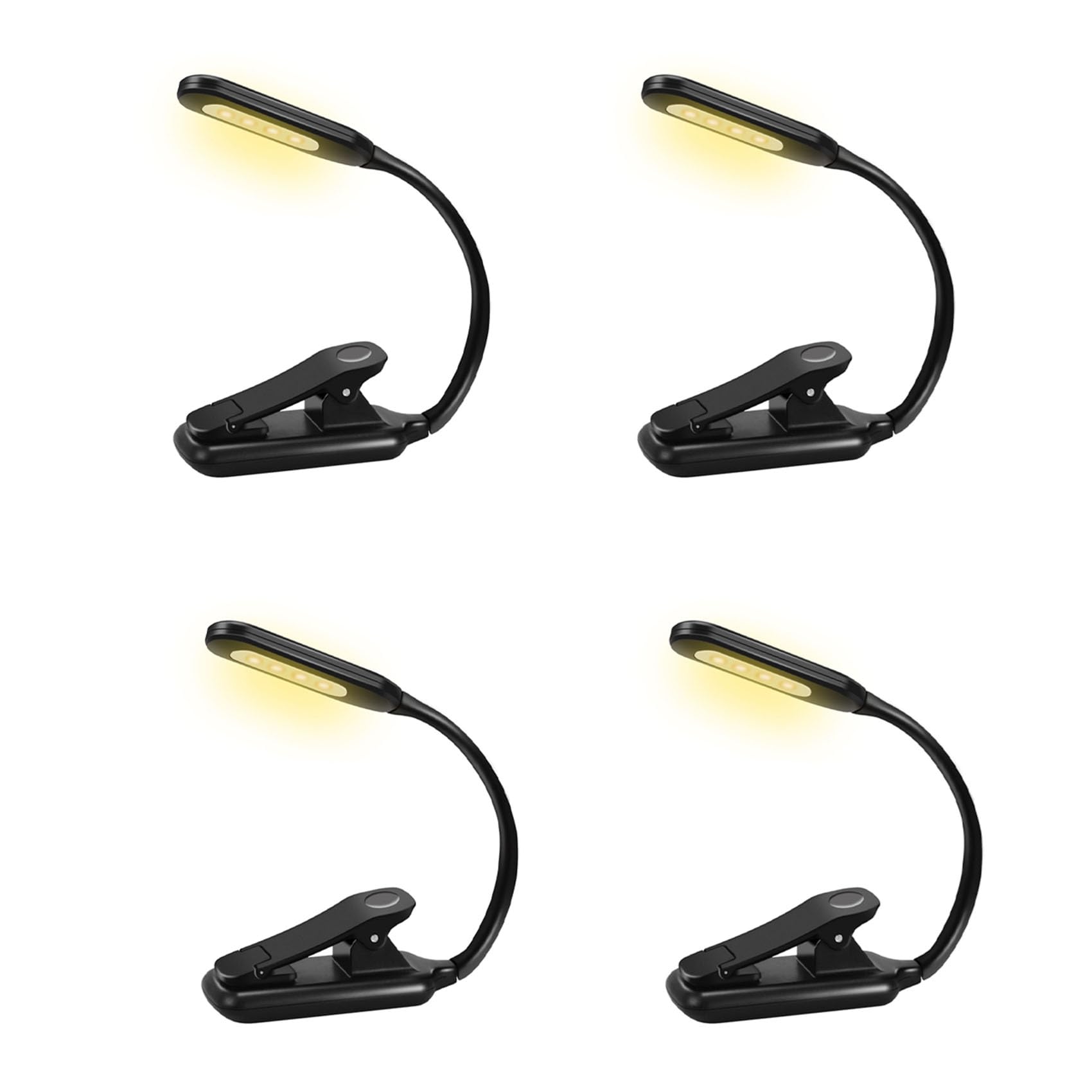 Lumière de lecture rechargeable lot de 4 lampes de lecture à clipser pour lit