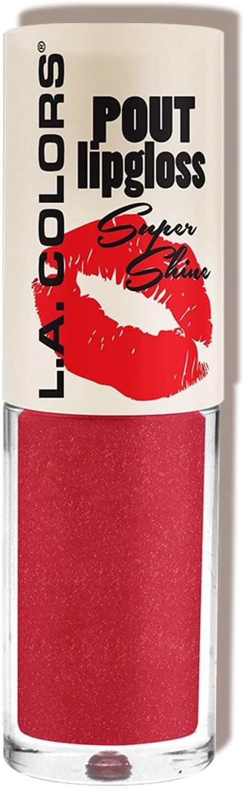 L.A. Colors Pout Shiny Lipgloss, French Kiss Red, 4g
