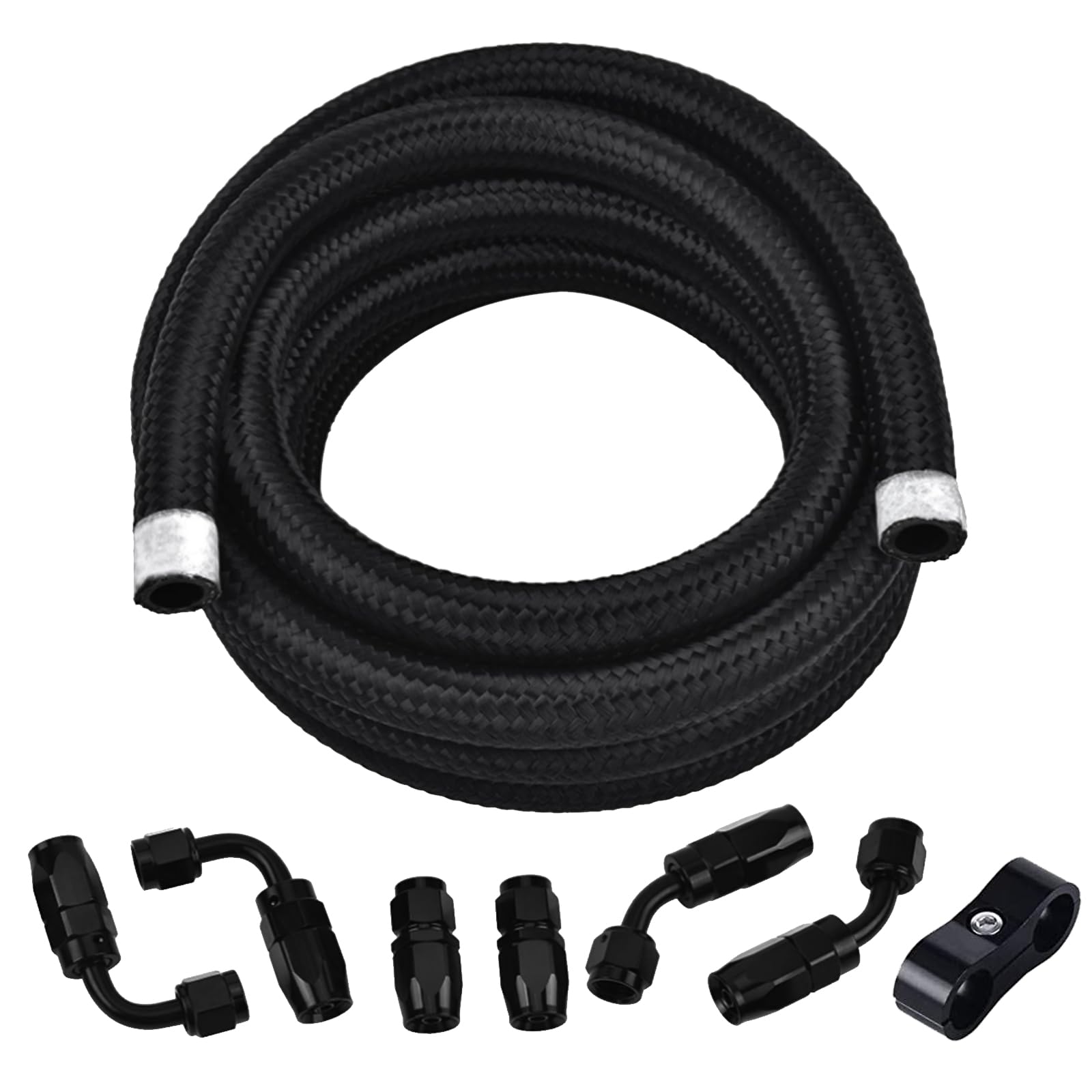AN6, tubo del carburante da 3 m, in acciaio inossidabile e nylon intrecciato, in gomma, tubo del carburante, con la maggior parte delle moto e auto che utilizzano connessioni AN6