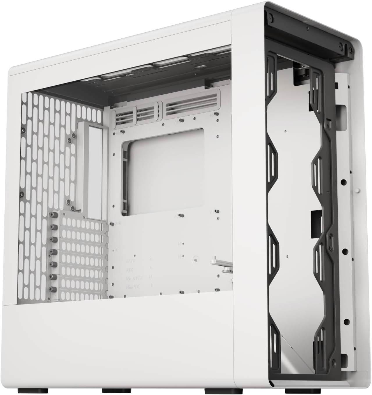 HAVN BF 360 ATX Mid Tower PC Case – Semi-Open SGCC Steel Frame, SimpliCable Cable Management, Detachable Top Bracket, Quiet Operation, Premium Steel Build – White