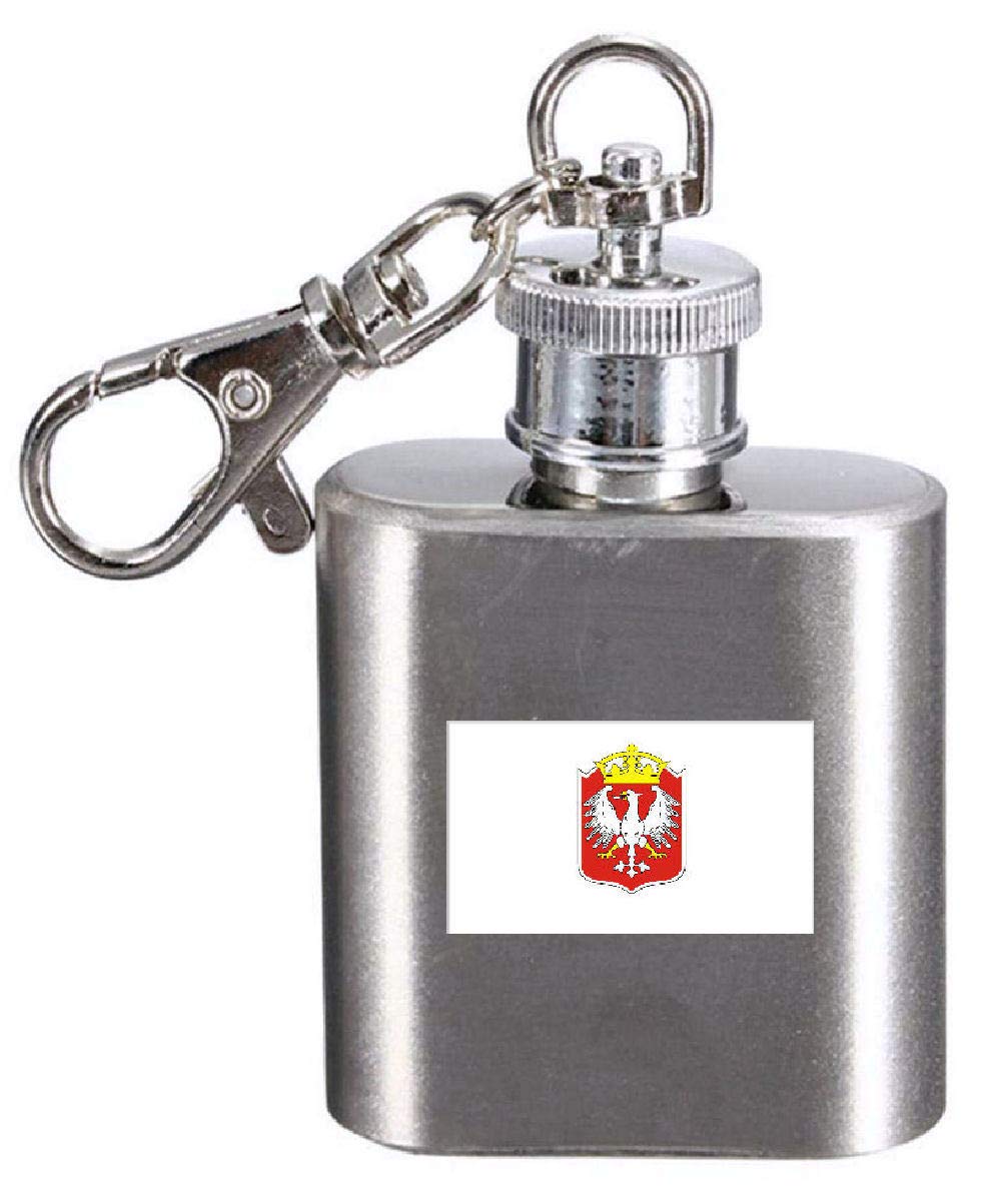 Flasque porte-clés Pologne Gniezno anti fuite fiole de poche inox