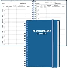 Blood Pressure Log Book - Record & Monitor Your Daily Blood Pressure, Heart Rate Readings at Home, 5.8" x 8.5", Blue
