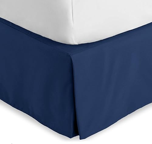Bare Home - Falda de cama de microfibra de alta calidad, Microfibra, Azul oscuro, King