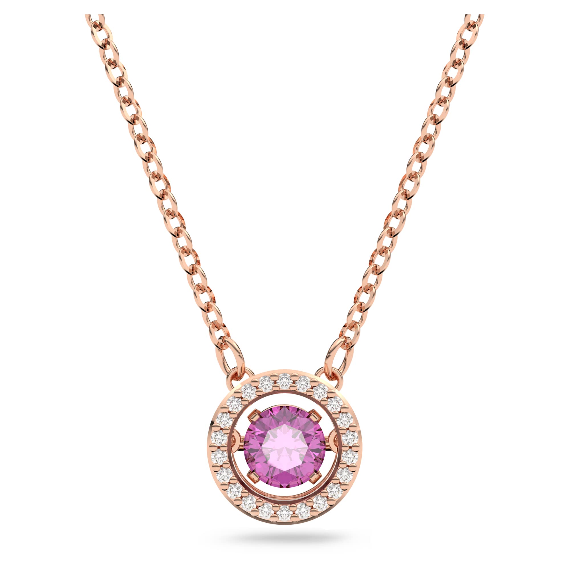 Sparkling Dance pendant, Purple, Rose-gold tone Finish
