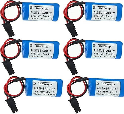 YICUAA 6pcs 3.0V PLC Batería para Allen Bradley 1756-BA2 BR2/3A-AB 3.0V 1800mAh