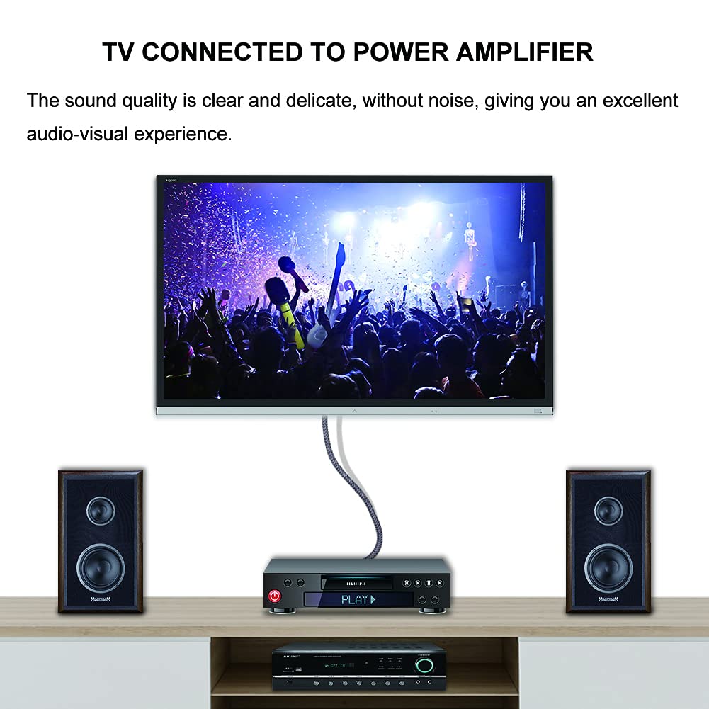 2 RCA Audio Cable 6M,J•LONG 2RCA Male to 2RCA Male Audio Stereo Subwoofer Cable Nylon-Braided Auxiliary Audio Cord for Home Theater, HDTV, Amplifiers, Hi-Fi Systems,Speakers (6M) 8 61eBKEG5aFL. SL1001