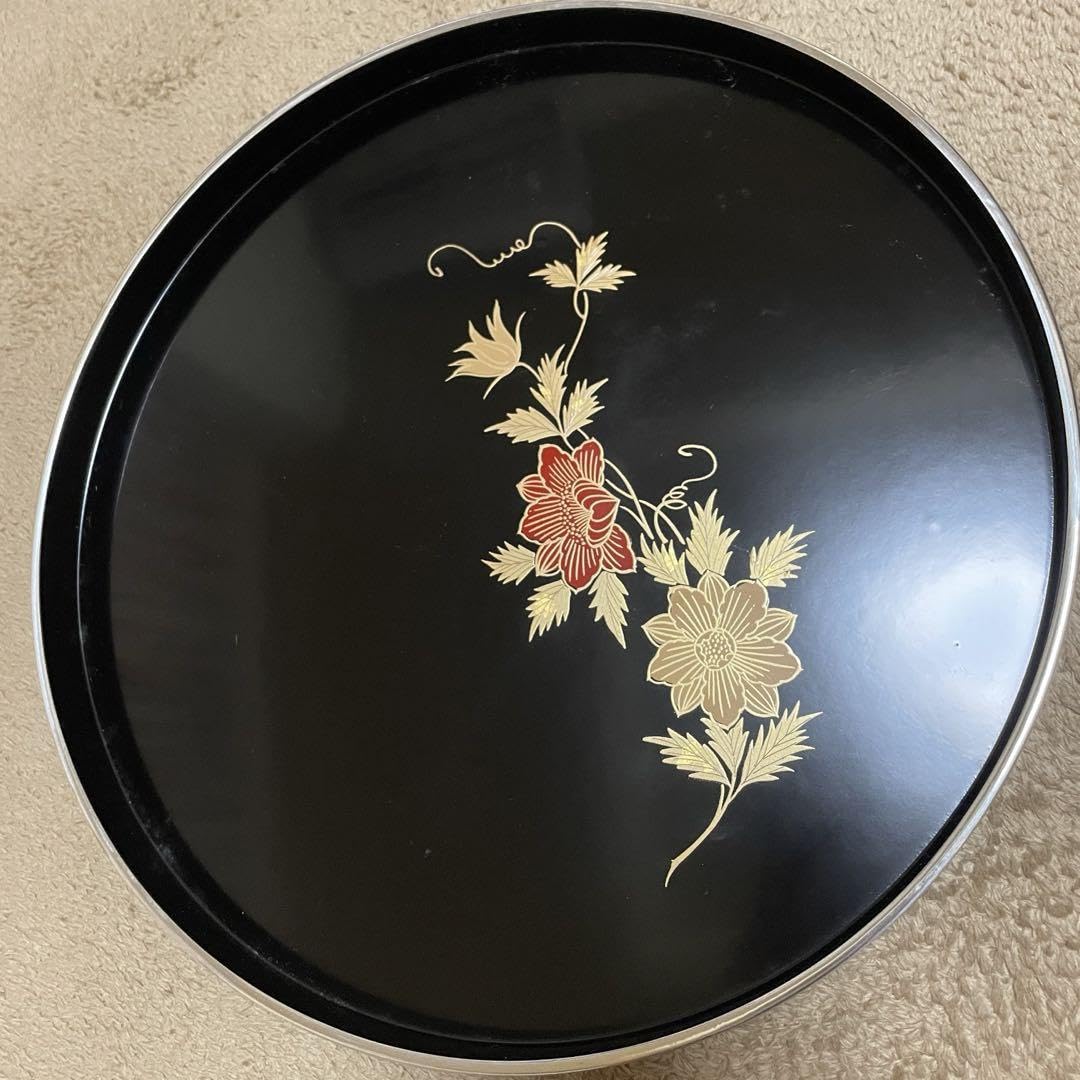 Amazon｜山中塗 お盆 2枚セット 漆器 菓子盆 特製丸盆 トレイ トレー