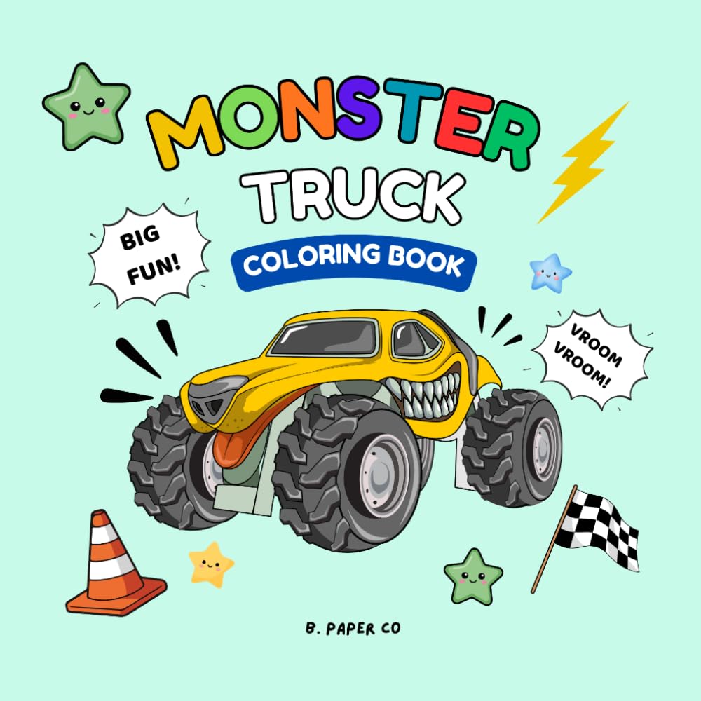 MONSTER TRUCK: BOLD AND EASY COLORING BOOK
