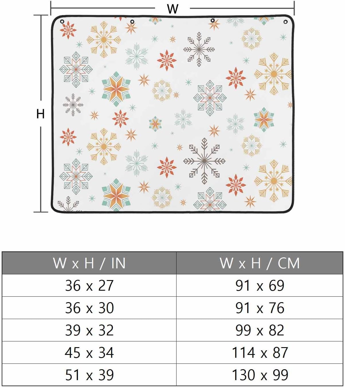 Christmas Snowflake Fireplace Screen Magnetic Fireplace Cover for Living Room Washable Indoor Fireplaces Draft Cover Christmas Fireplaces Screen, Xmas Yellow Teal Snow Winter Holiday 36"x27"