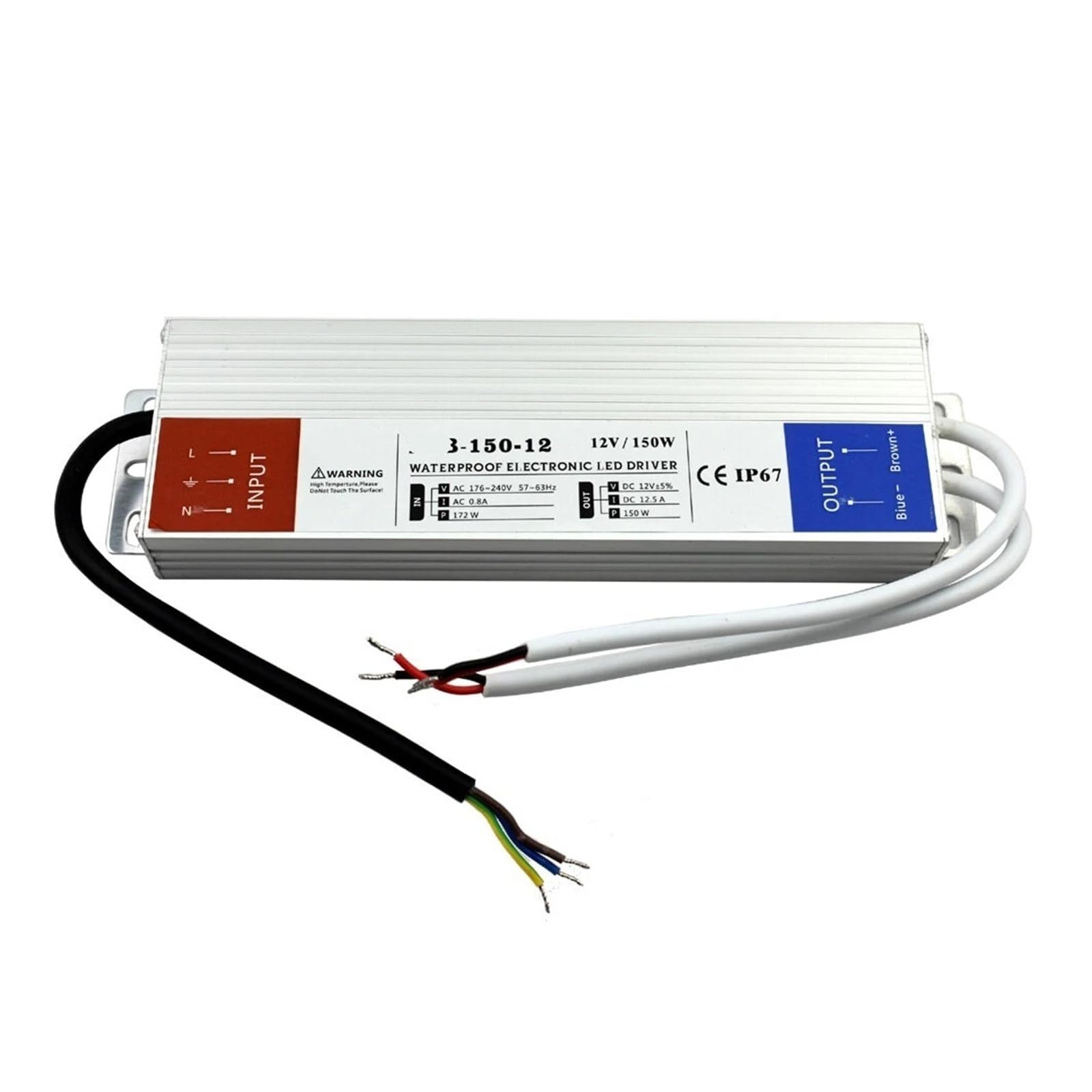 Transformador de potencia for controlador LED DC12V IP67 resistente al agua(150W)