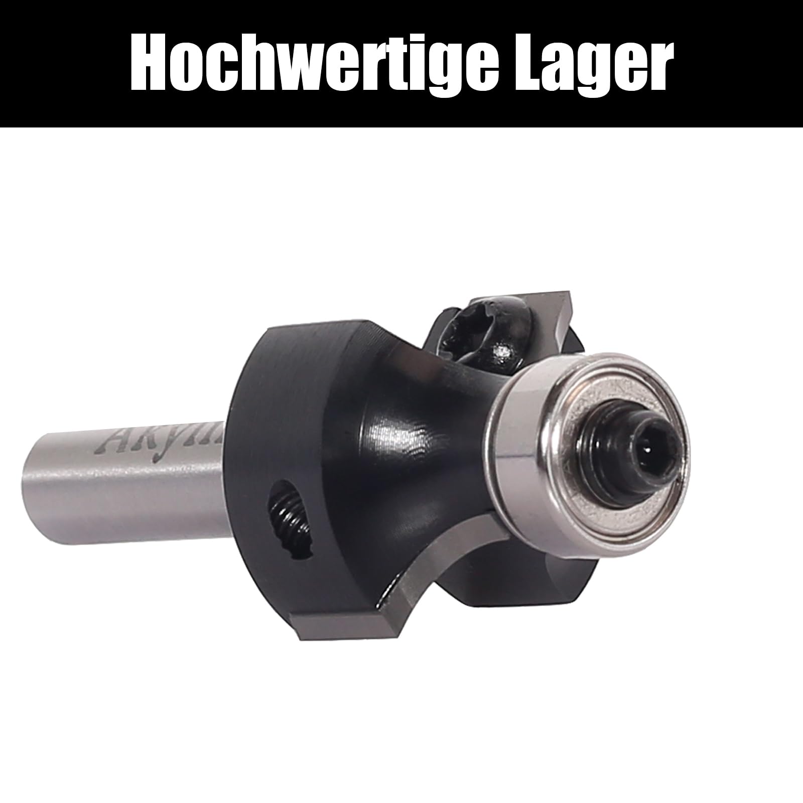 Wendeplatten Abrundfräser 8mm Schaft，Austauschbare Hartmetall Klinge，Abrundfräser Fräser Oberfräse mit Kugellager Holzfräser