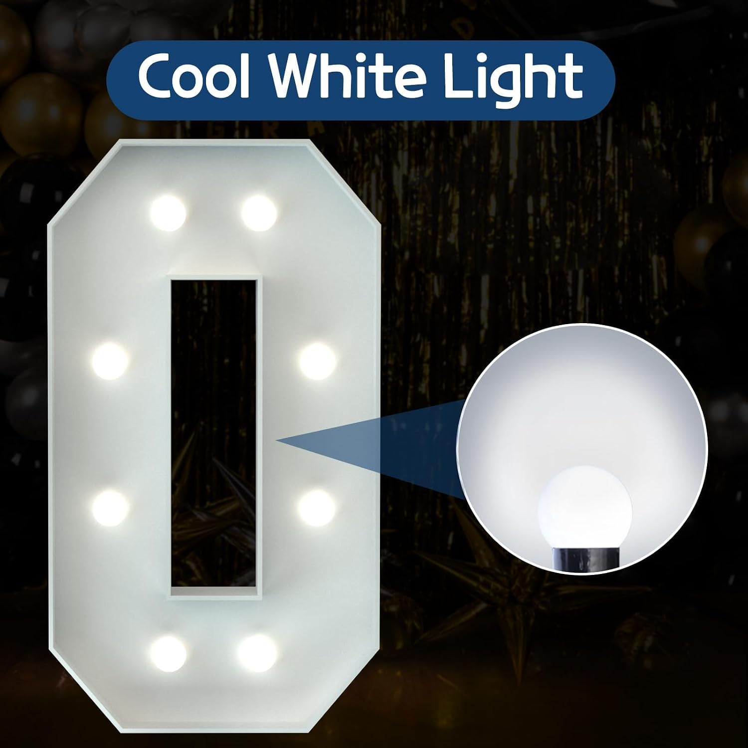 marquee numbers 3 feet tall big light up numbers 30th 40th 50th birthday decorations graduation decorations 2025 white anniversary party decor large cardboard prop backdrop sign 0 number 0 3ft white