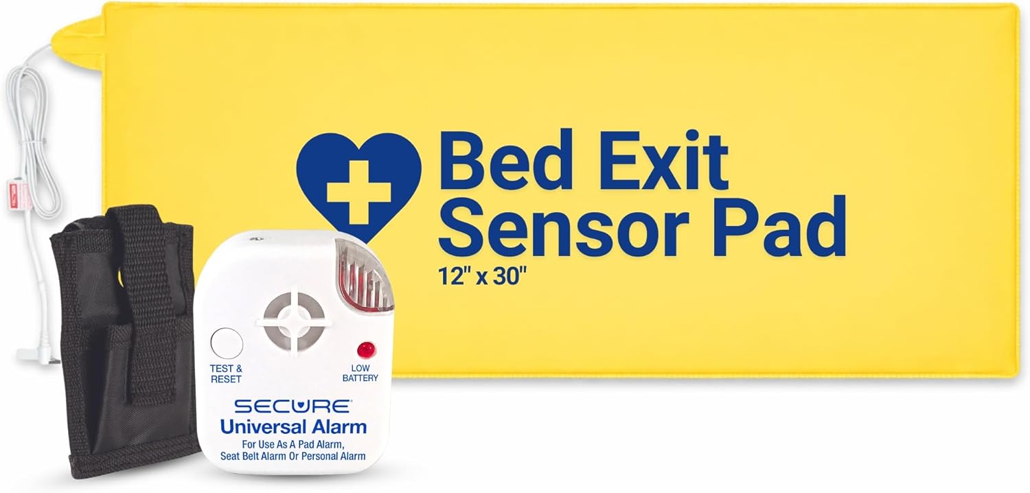 Secure Safety Solutions Bed Alarm for Elderly Adults, 12x30 Weight Sensing Pad, Fall Prevention for Dementia Patients, Wander Alert for Seniors, Automatically Alerts Caregiver