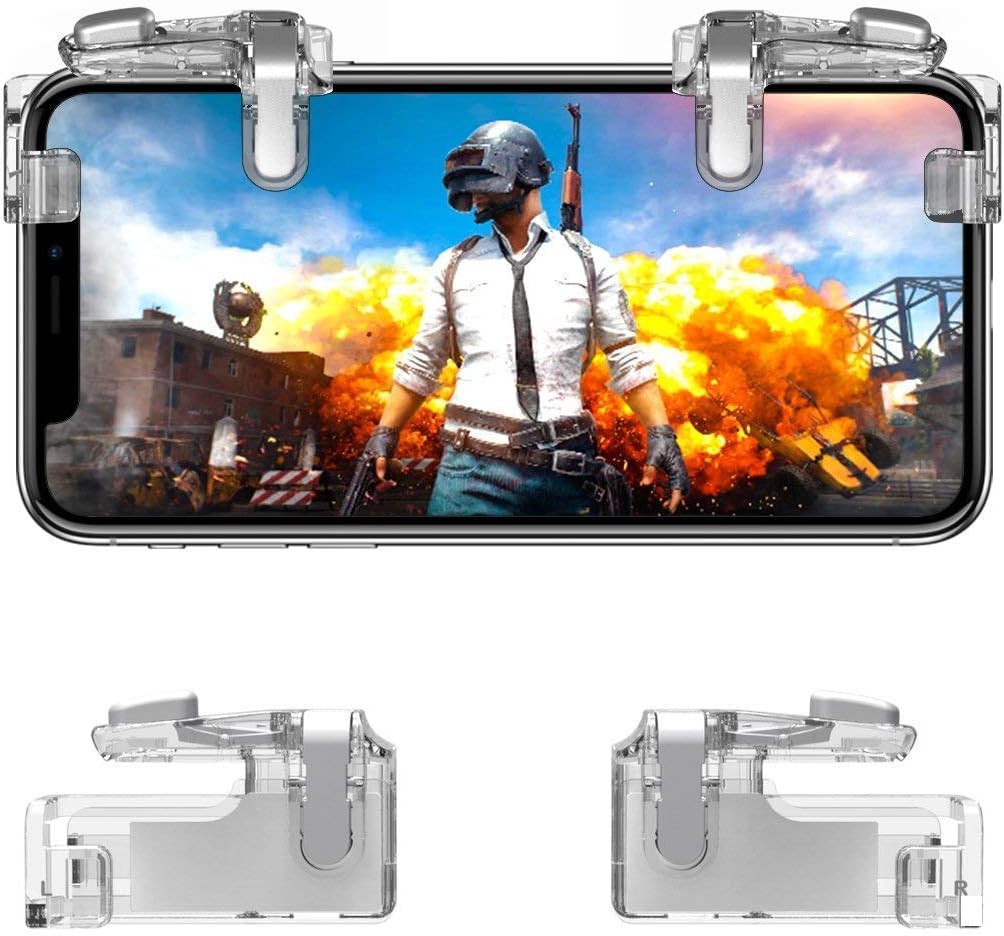 SeCro Mobile Game Controller【Upgraded Version】- PUBG/Knives Out Mobile Controller, Non-Slip Sensitive Shoot and Aim Triggers for L1R1 Mobile Game Trigger Joystick for Android & iPhone