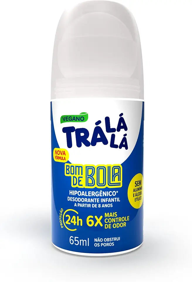 Trá Lá Lá Desodorante Roll-On Bom De Bola Azul 65 Ml