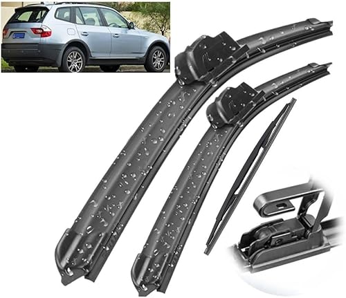 Juego de limpiaparabrisas LHD delantero y trasero compatible con BMW X3 E83 2004-2010 parabrisas ventana de 22 pulgadas, 20 pulgadas, 14 pulgadas