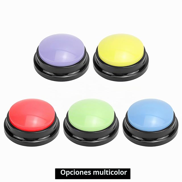 Foto 4 de 7 de QWORK® 5 Colores Botones de Entrenamiento para Perros grabables, Juguete de Inteligencia para Perros