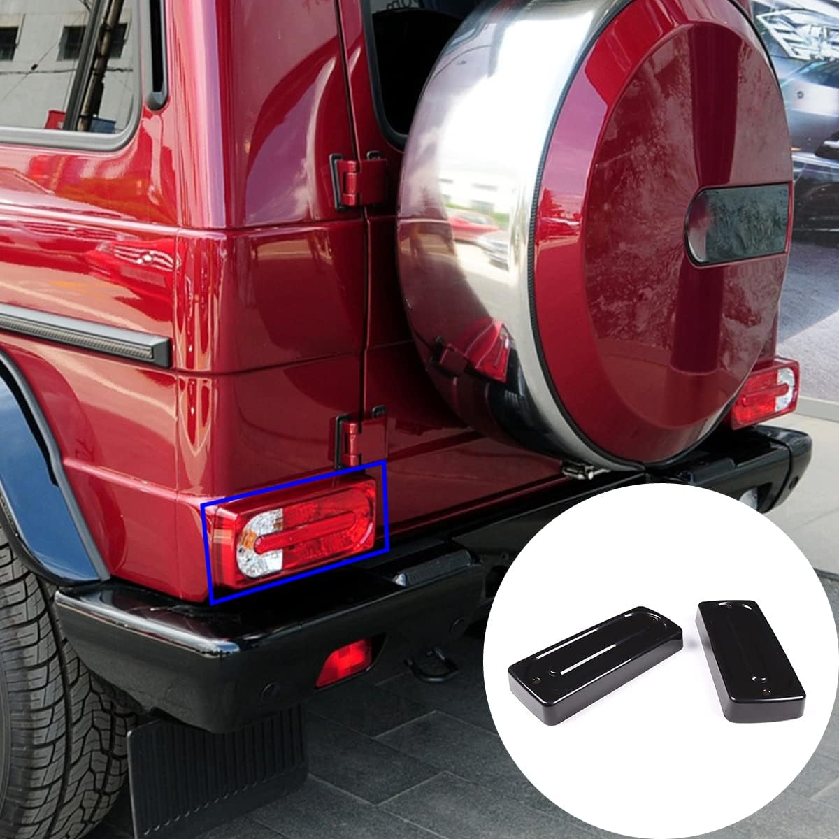 2Pcs ABS Car Smoked Tail Lights Set Assembly Compatible for Mercedes Benz W463 G-Class G500 G550 G55 G63 AMG 2007-2018 Rear Lamp Smoked Tinted Tail Light Cover (Smoke Lens)