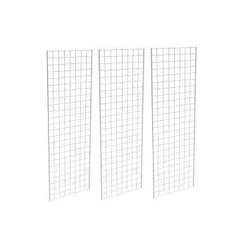 Commercial Grade Gridwall Panels Heavy Duty Grid Panel for Any Retail Display, 2 Width x 6 Height, 3 Gridwall Panels Per Carton White Finish