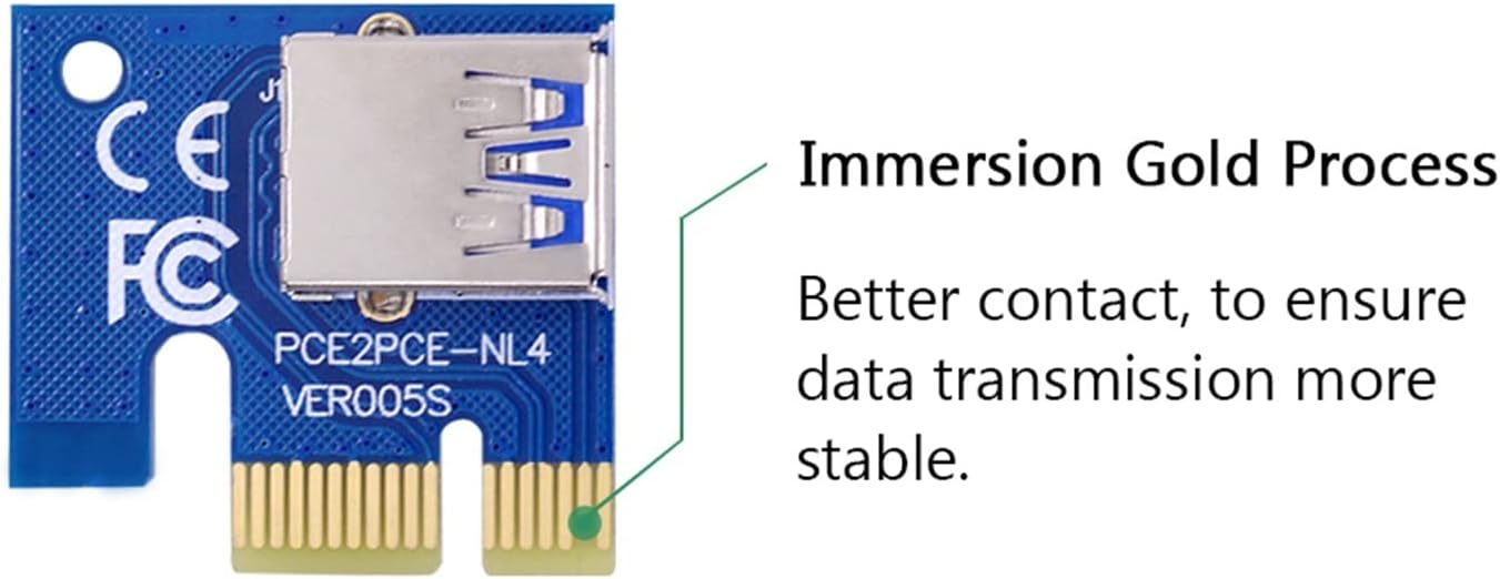 ZUC 10pcs VER006C 100cm PCI-E Riser Card 006C PCI Express 1X 16X USB3.0 Cable 6Pin to 15Pin Power Cord for Graphics Card