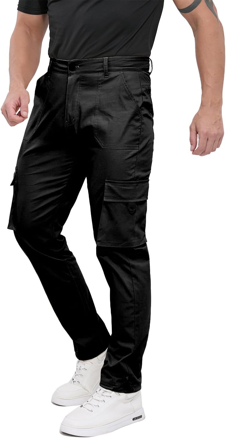 ALLELMS Mens Cargo Pants Classic Fit Stretch Lightweight Casual Pants for Men - Image 9