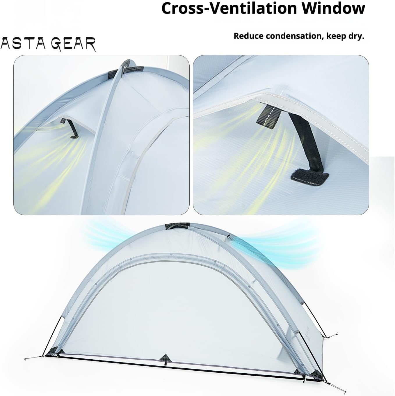 Astagear Yunshan 1-Person Camping Tent,Single-Sided Silicone-Coated Ultralight Tent 15D, Rainproof & Windproof