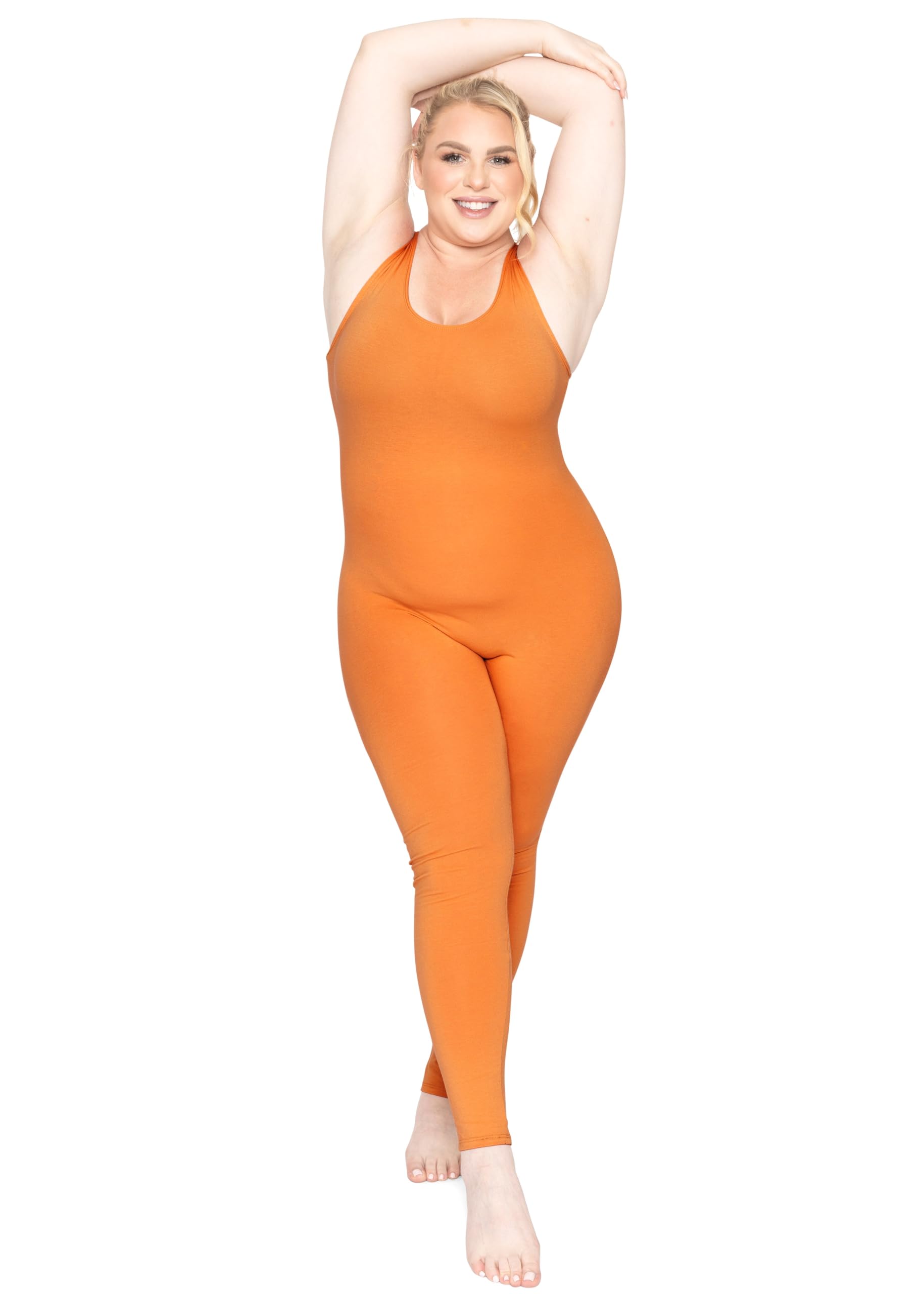 STRETCH IS COMFORT Womens Plus Size Tank Unitard Athletic Rompers For Women