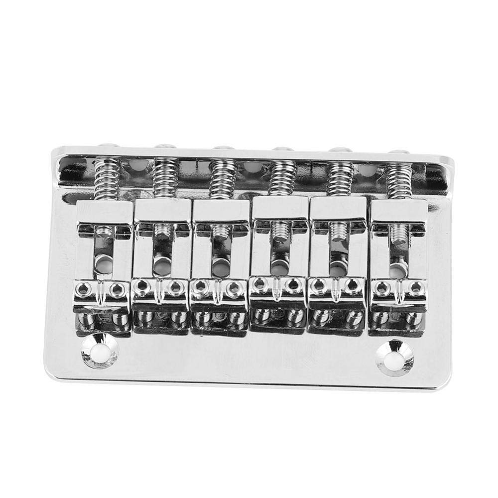 Mostek gitarowy, 6-strunowy metalowy sztywny mostek strunowy z 5-częściowymi śrubami do gitary elektrycznej