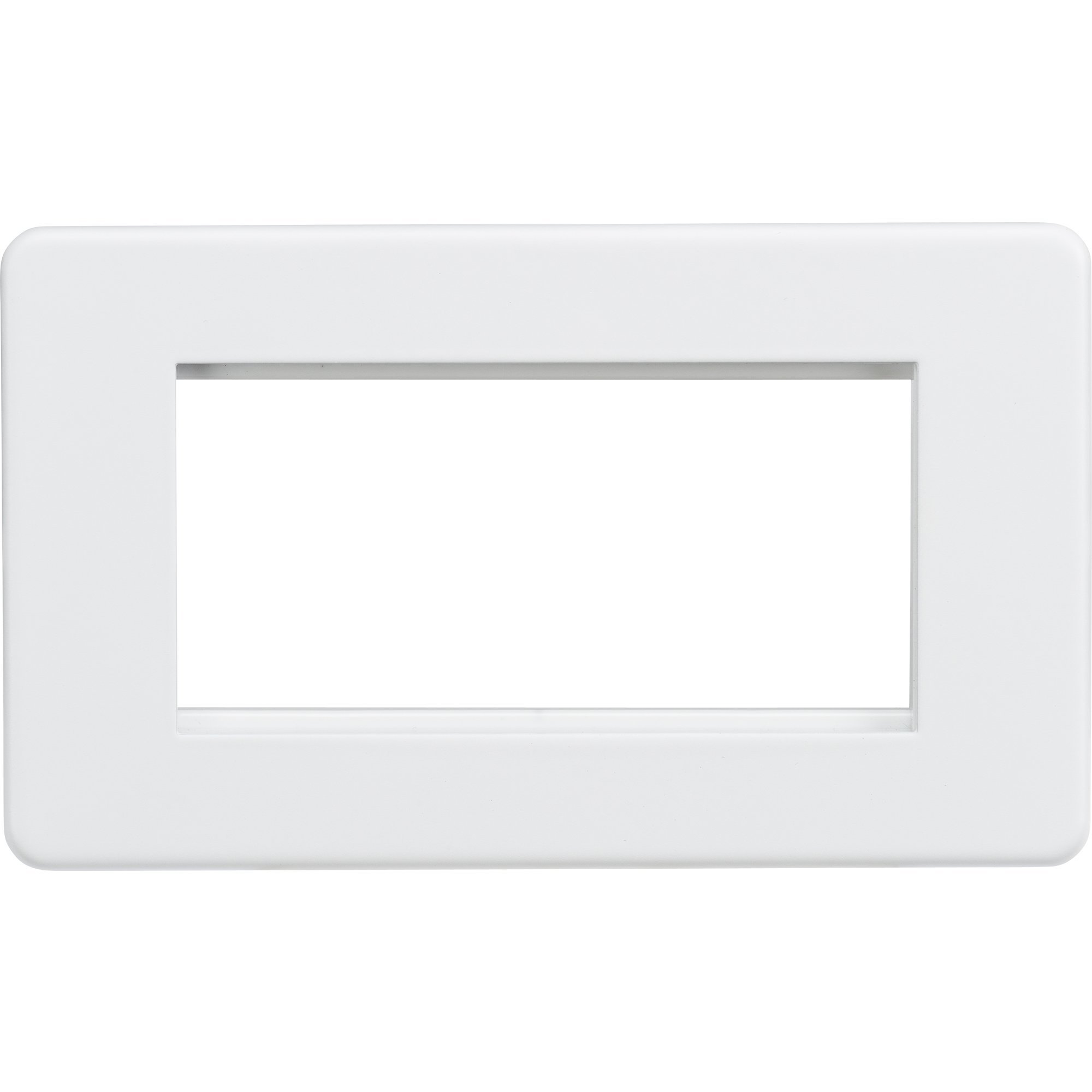 Knightsbridge White Sf4gmw Screw Less 4G Modular Faceplate,