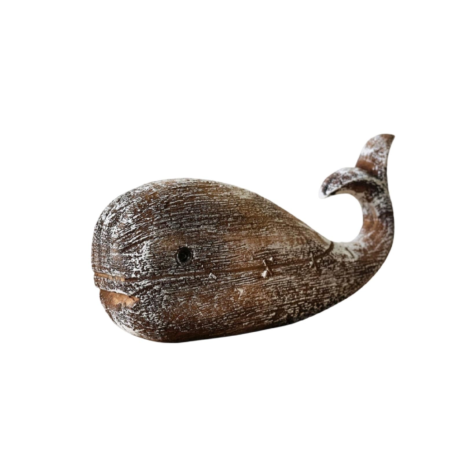 Mqnnfc Vintage Resin Whale Statue, Rustic Whale Figurine, Mediterranean-Style Whale Ornament, Nautical Ocean Beach Coastal Themed Home Decor(S)