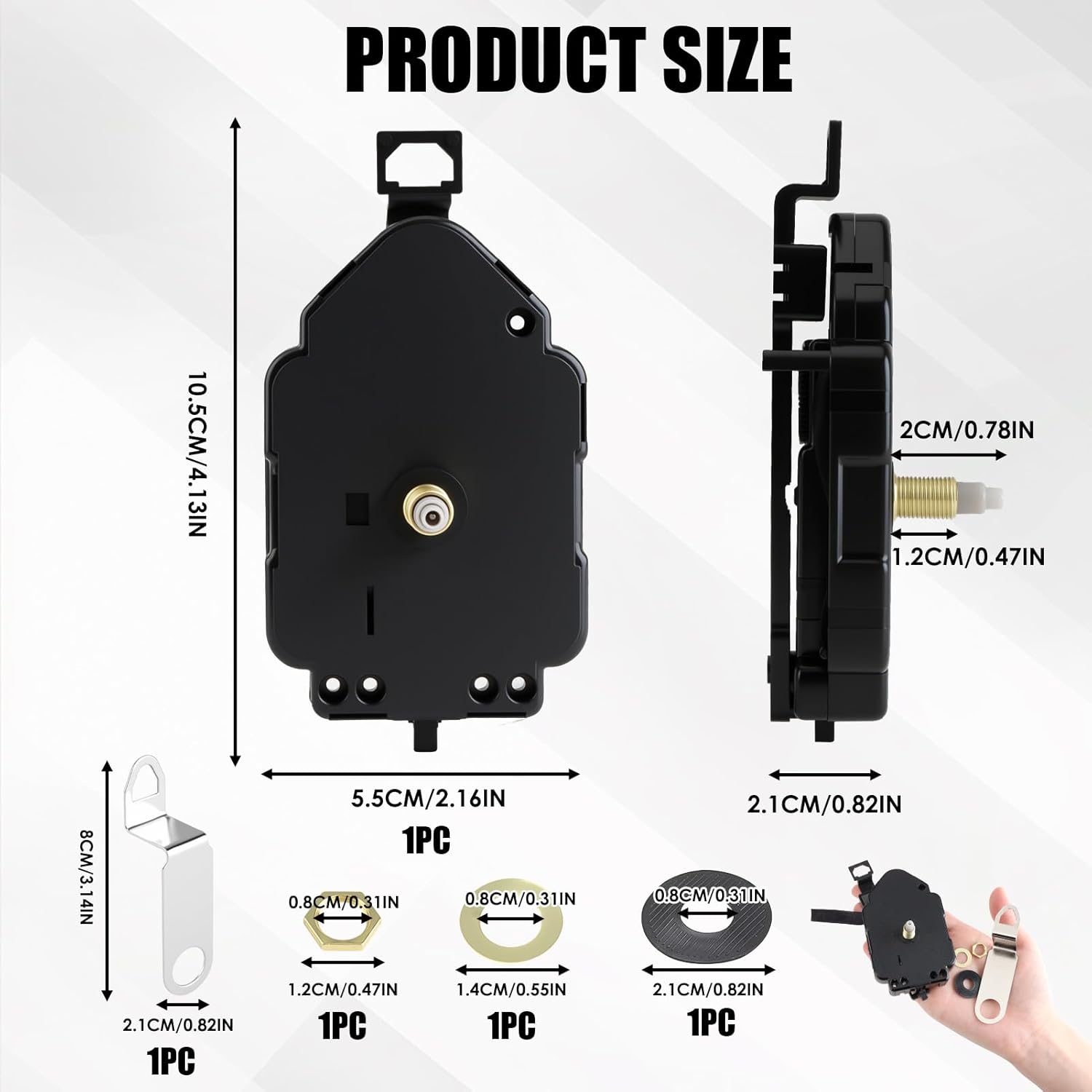 Clock Mechanism and Quartz Movement Replacement, DIY Clock Motor Parts and Repair Kit for Long Tree Pendulum Movement Mechanism, High Torque Silent Repair Kit