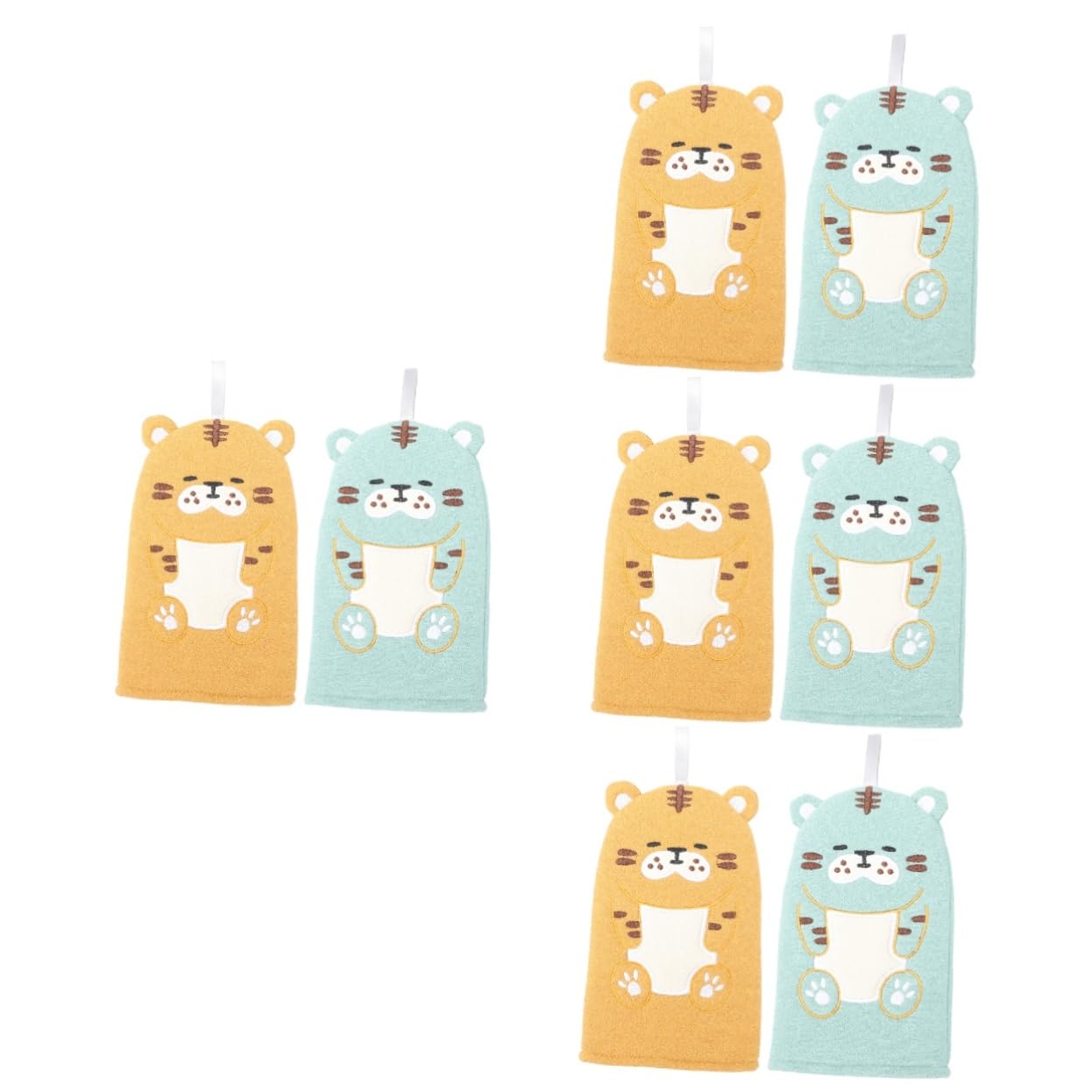 minkissy 4 Set Di Guanti Da Bagno Per Bambini A Forma Di Animale Dei Cartoni Animati Morbidi Guanti Da Bagno Dal Design Adorabile Delicati Asciugamani Da Bagno Esfolianti 2 Pezzi * 4