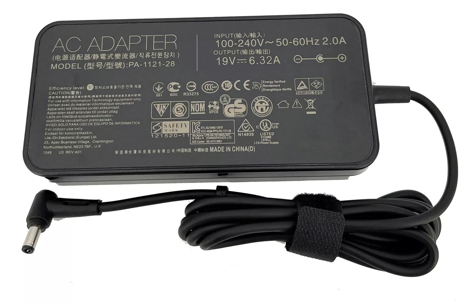 Adapter do laptopa 19 V 6,32 A 120 W AC kompatybilny z ASUS ROG Gaming G2 G2K G2PB G2PC G2S G3A