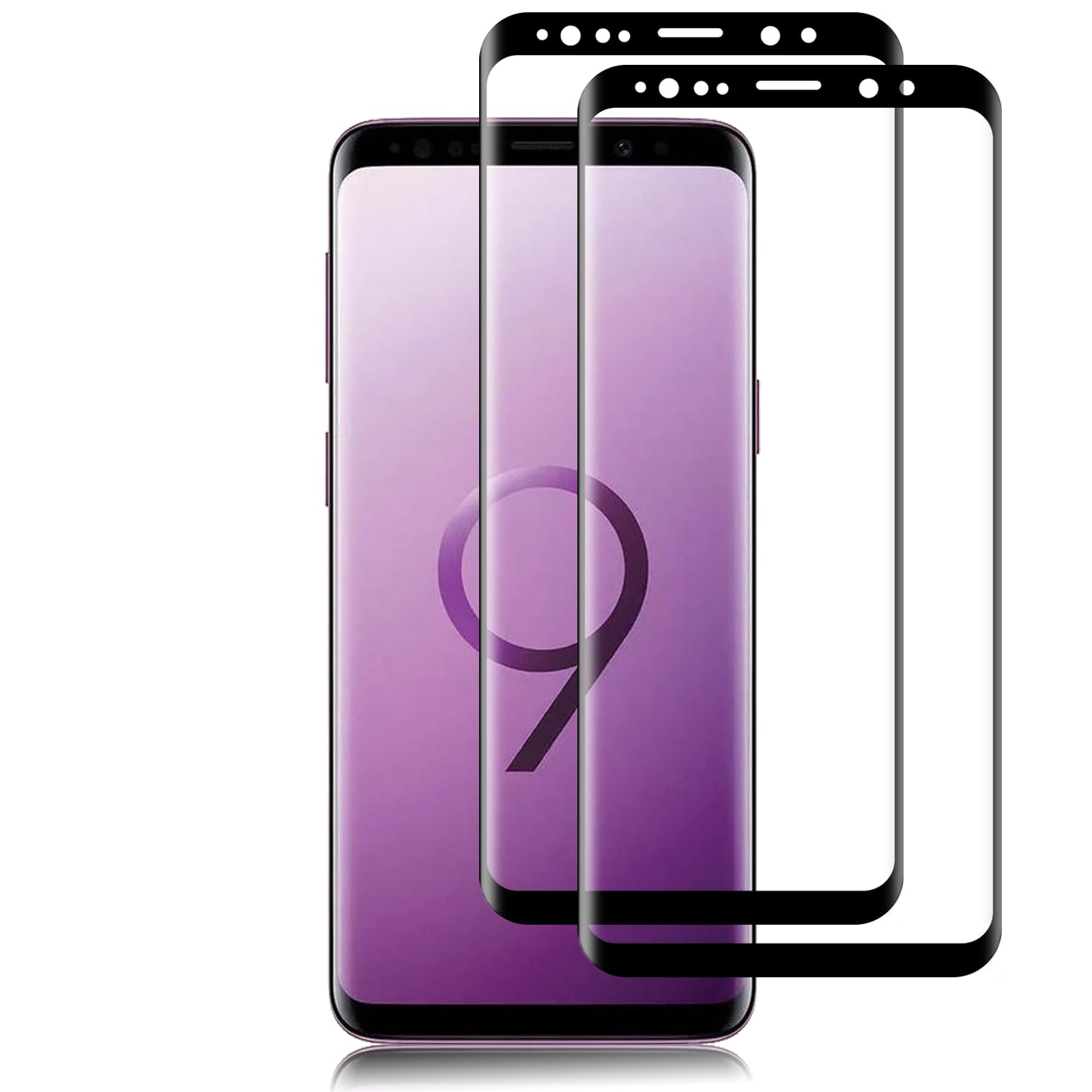 らくらくスマートフォン Galaxy S9 ガラスフィルム ギャラクシー S9 らくらくスマートフォン 保護フィルム 強化ガラス日本旭硝子素材 衝撃吸収 貼り付け簡単 指紋防止 飛散防止 撥水撥油 気泡防止 薄型軽量 SCV38/SC02K 用の フイルム