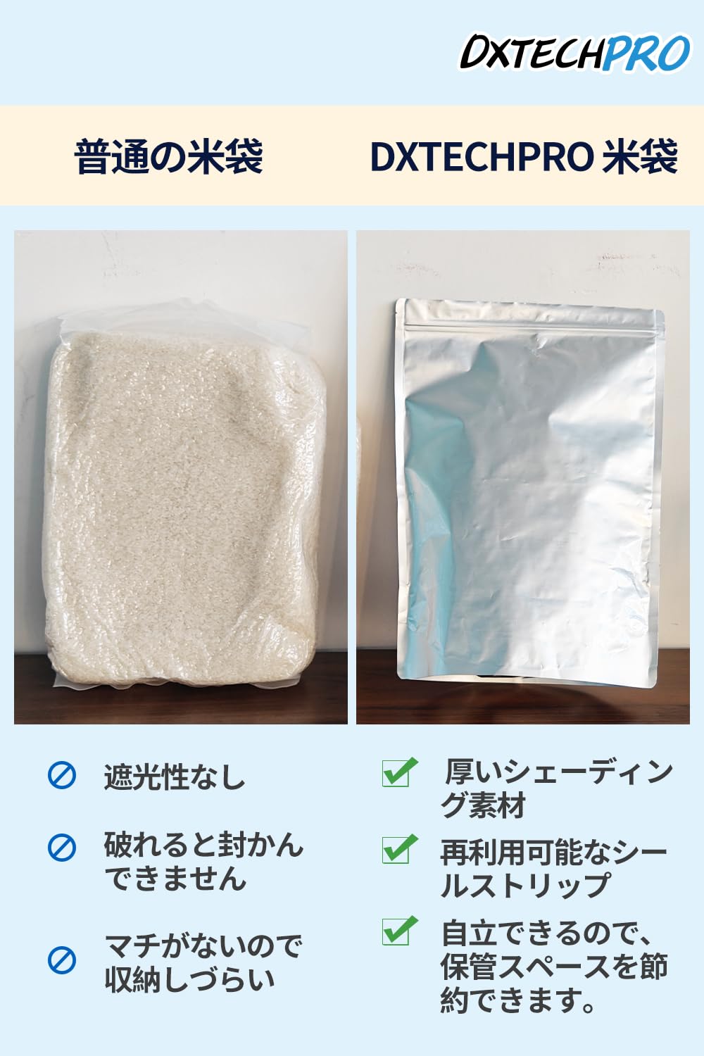 Amazon.co.jp: DXTECHPRO お米保存袋 米袋 10KG 35幅 x 50高さ cm 2枚