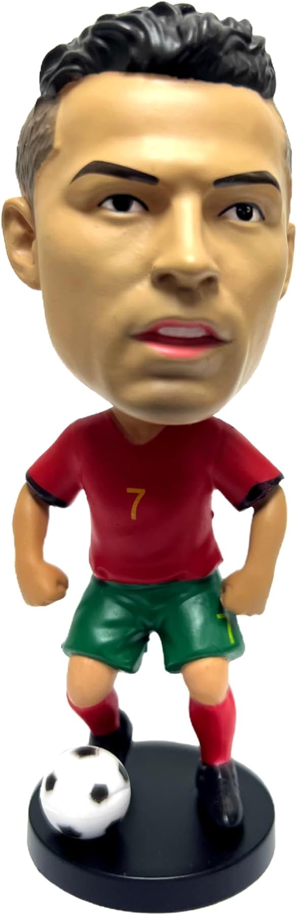 Anime train station Soccer Star, Football Player, Bobble Head, Toy Model Doll for Football Lovers Suitable for Car decorations Ronaldo,Messi,Mohamed Salah, Neymar, Mbappe,Ronaldinho (Ronaldo)