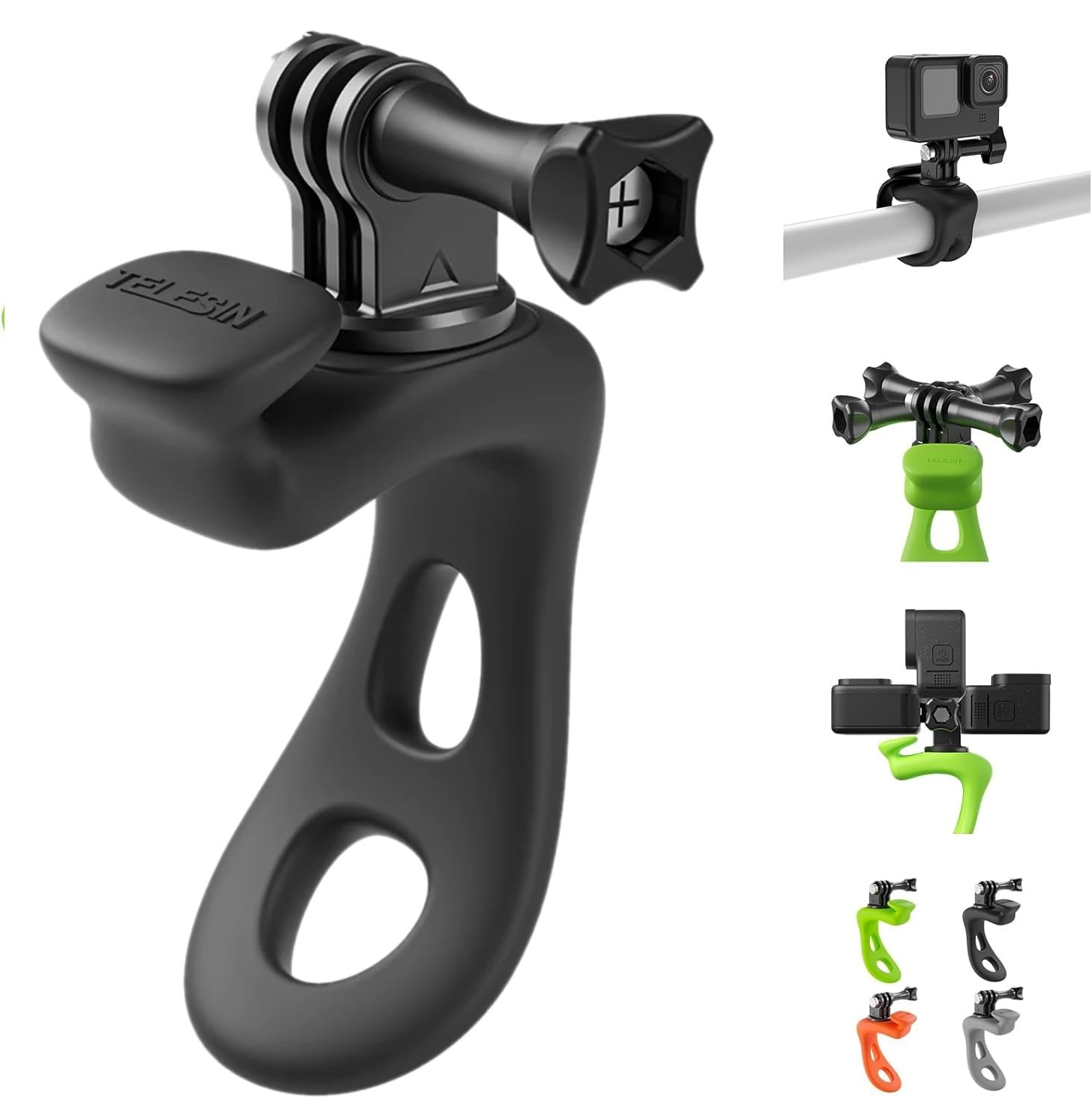 Soporte de tubo para GoPro e Insta360 con anillo flexible 8