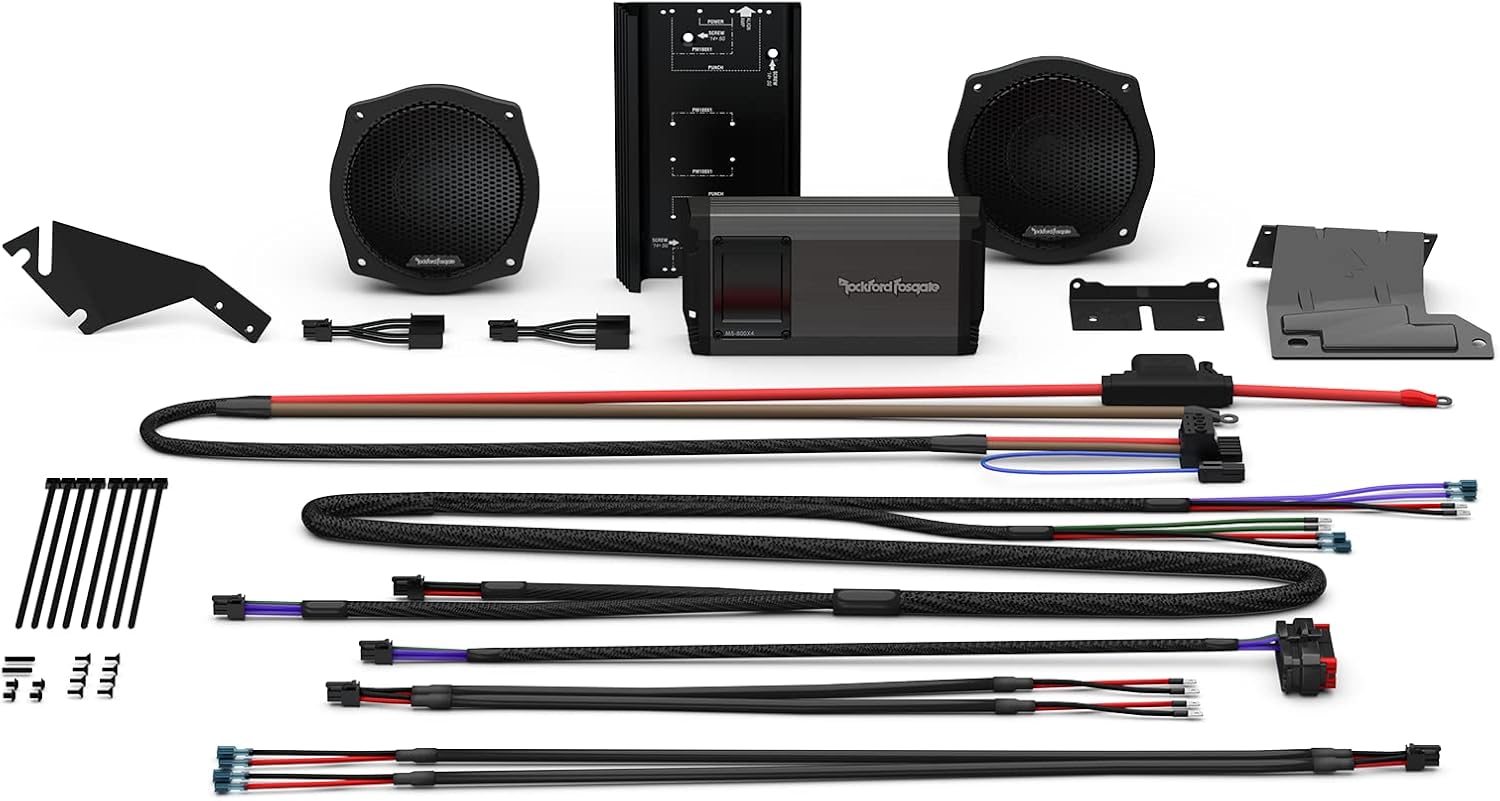 Rockford Fosgate HD9813SG-STG2 (Stage 2) Fairing Speakers & 800-Watt Amplifier Kit for Select 1998-2013 Harley Davidson Street Glide & Electra Glide Motorcycles