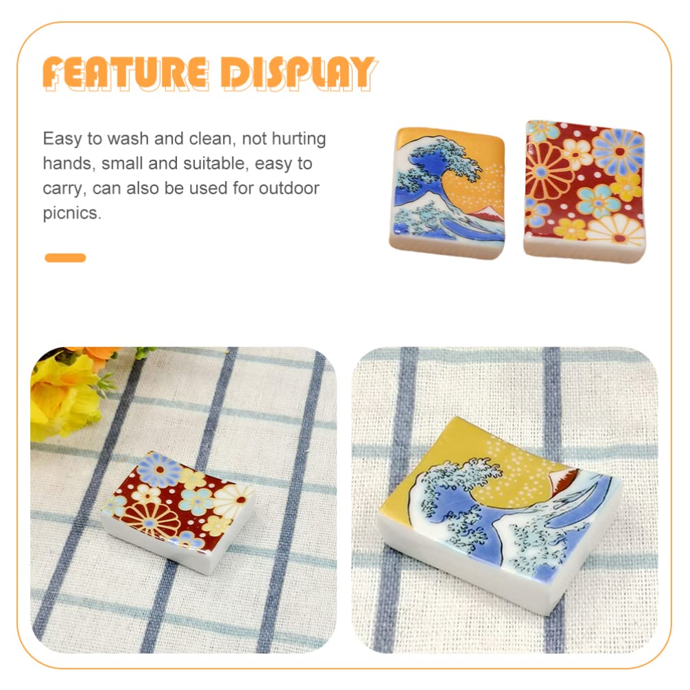 Repose-Baguettes en céramique Japonaise, Lot de 2 pièces, Style Japonais, Support de Baguettes en céramique, ustensiles de Cuisine pour Le dîner, Fourchette, cuillère, co