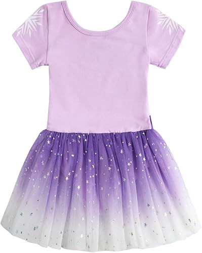 Miniatura 5 de EQSJIU Leotardos de ballet de unicornio con tutú para niñas pequeñas, vestido de falda de tul de algodón para bailar