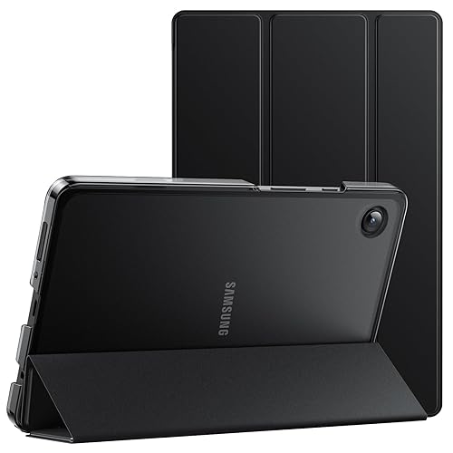 JETech Funda para Samsung Galaxy Tab A11 / Tab A9 de 8.7 pulgadas 2025/2023, Funda Folio de respaldo translúcido y delgado con soporte tri-plegado protector (Negro)
