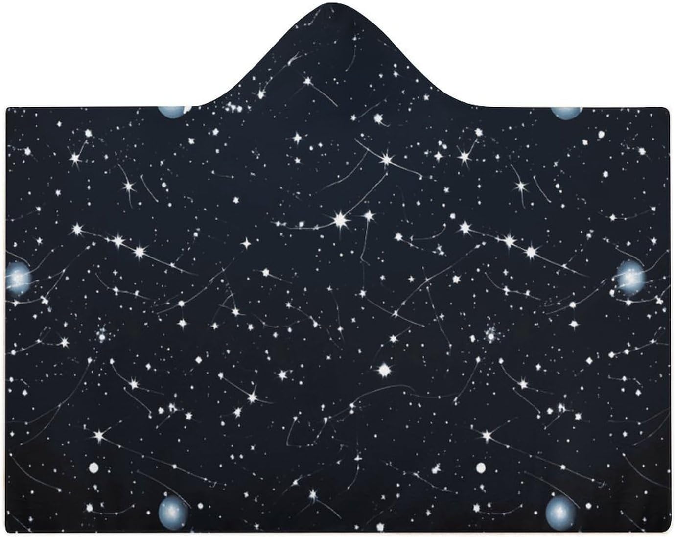 Constellations Wearable Hooded Blanket, Ultra Soft Arctic Velvet Cape Cloak Unisex - Cozy Wearable Blanket