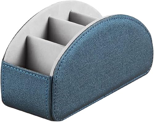 Miniatura 3 de Arniche - Soporte para control remoto de cuero, organizador de escritorio con 5 compartimentos, para guardar controles remotos de TV, DVD, Blu-Ray,