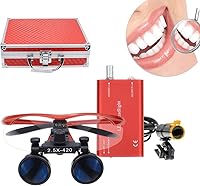 Vista 8 de 5W lámpara clip en tipo con 2.5X420MM distancia de trabajo lupas binocular lupa caja de aluminio (azul)