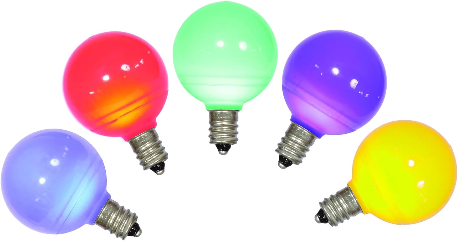 Vickerman G40 Teal Ceramic LED Nickel Base Bulb E12 .96Watts 120Volt Dimmable, 25 Bulbs per Pack