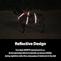 Vista 7 de Arnés a prueba de escapes, arnés antideslizante para perro, arnés reflectante con asa, transpirable, duradero, chaleco ajustable para perros