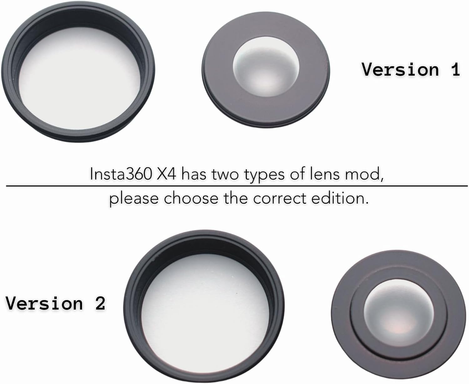 [1 Pcs] Camera Lens Glass Replacement for Insta360 X4, 360° Lens Repair Part with Mounting Ring, Compatible with Insta 360 X4 Action Camera Accessories (Version 2)