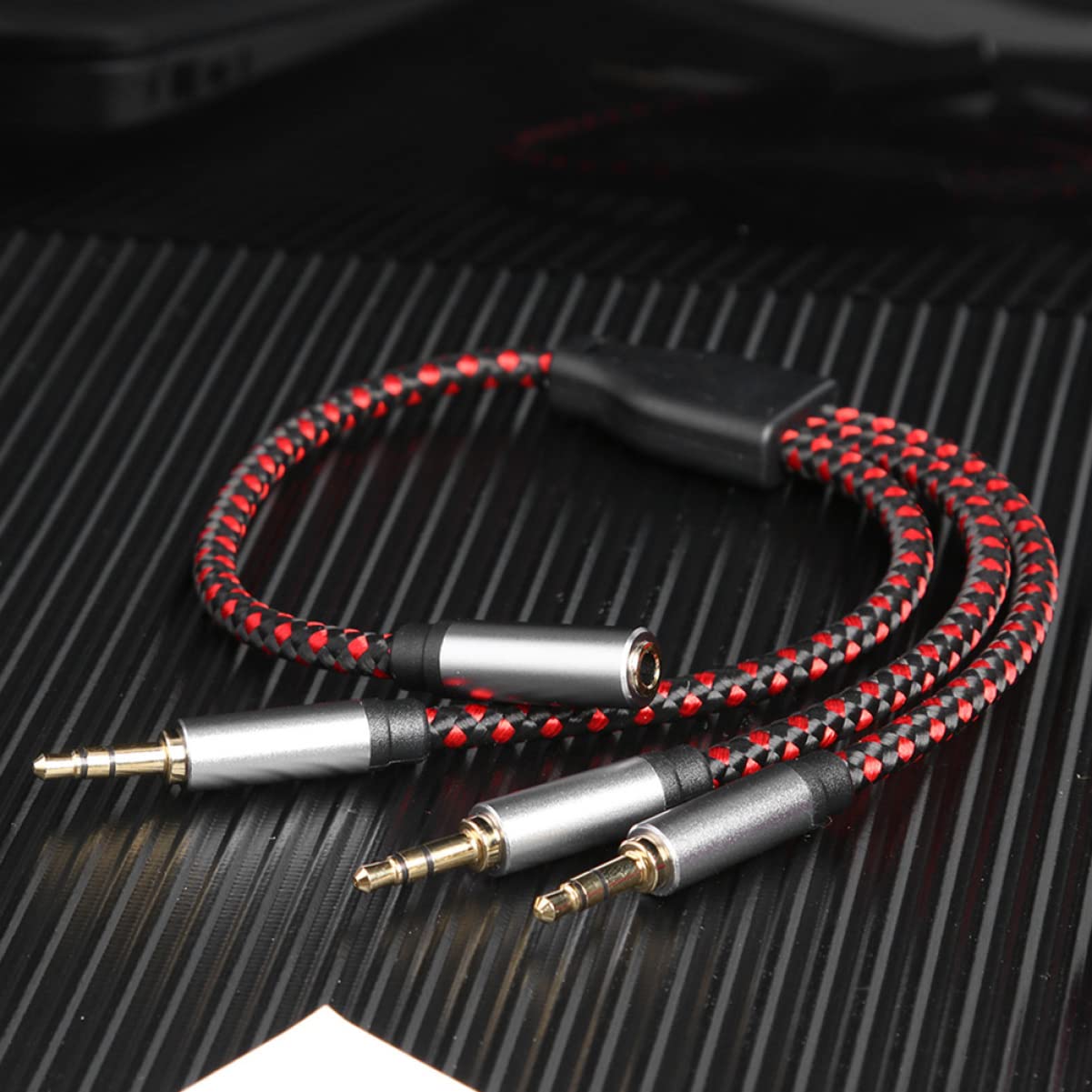 OSALADI 3piezas Cable Divisor De Audio para Auriculares y Micrófono Adaptador De Conexión De Sonido Compatible y Dispositivos Portátiles Ligero y Práctico Extensión De Hembra Machos