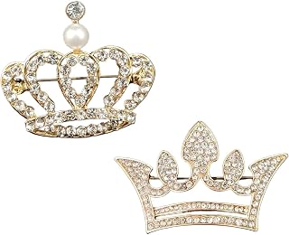 2 Pieces Brooch for Men, Golden Crown Lapel Pin for Suit, Elegant Sherwani Brooch for Wedding, Stylish Saree Pin for Pleat... Price In India