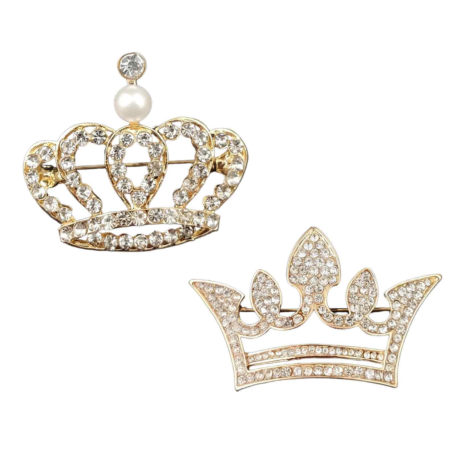 xfsafdm 2 Pieces Brooch for Men, Golden Crown Lapel Pin for Suit, Elegant Sherwani Brooch for Wedding, Stylish Saree Pin for Pleats, Formal Occasion Accessories-picture-26